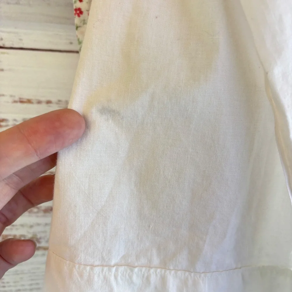 Vintage Floral Half Apron Set White Pink Cotton Cottagecore GrandmaCore